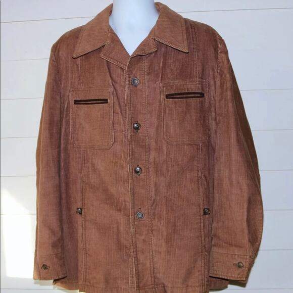 TRUE VTG GOLD! JC Penney Men's L Brown Corduroy Jacket - Picture 1 of 9